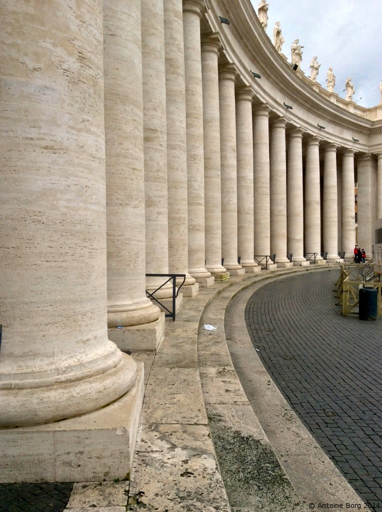 A photo of the columns in St Peter's Square - Vatican City, The Vatican