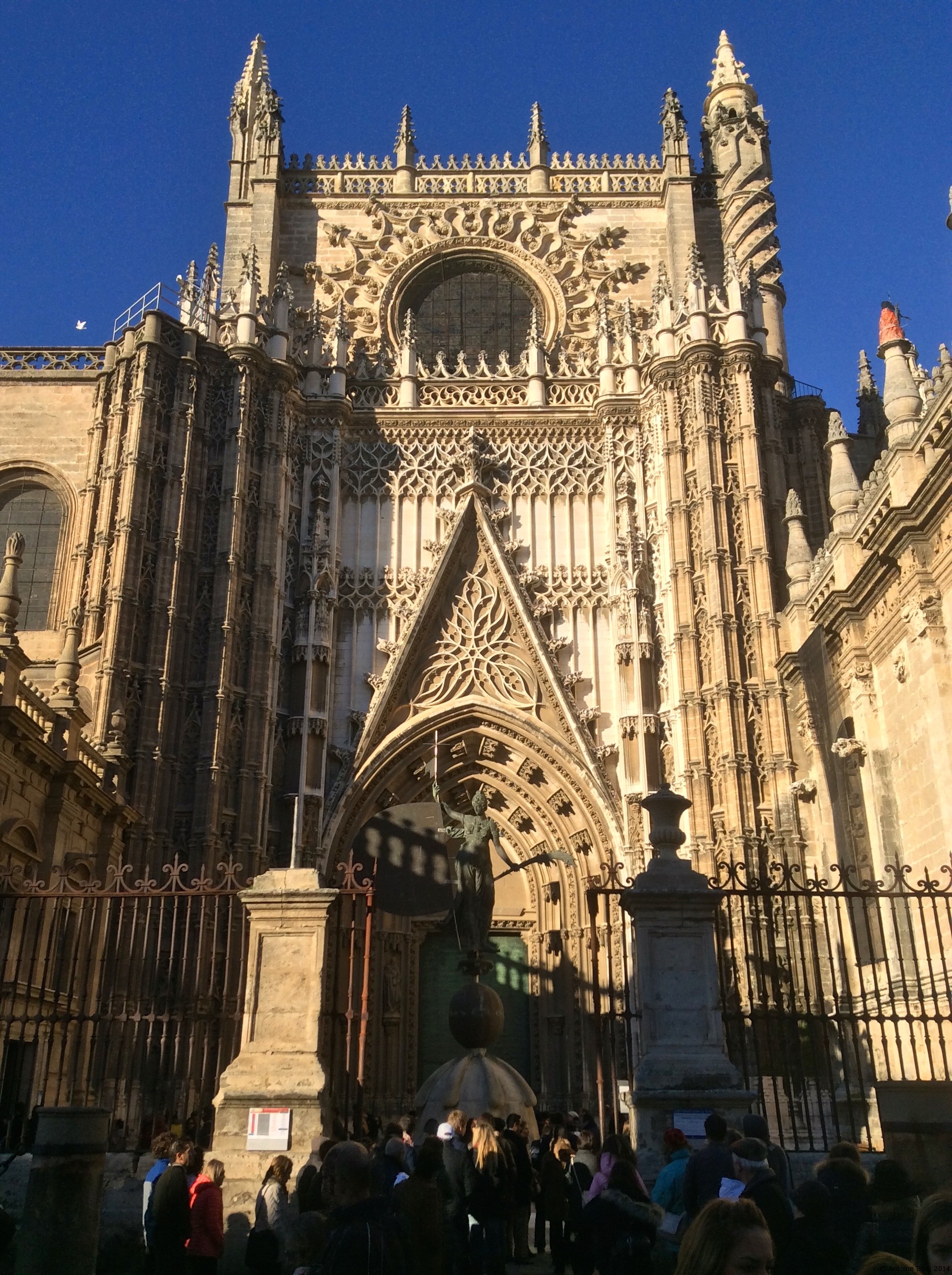 A photo of the entrance to the Cathedral - Seville, Spain