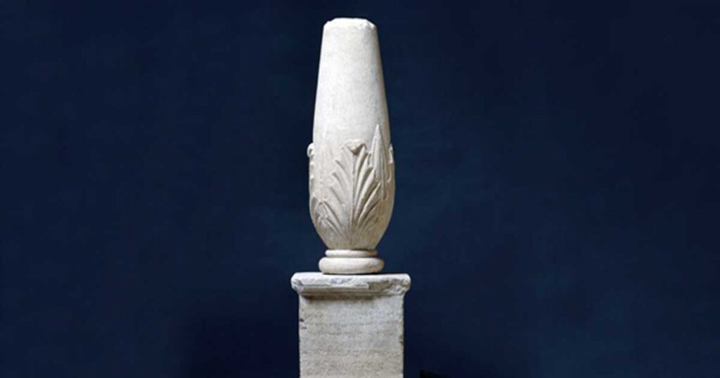 A photo of one of the cippi of Melqart - Louvre, Paris, France